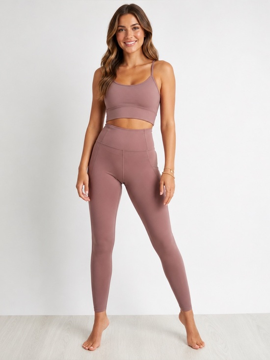 girlfriend collective Pants - Girlfriend Collective High Rise in Dusty Rose Pink Leggings Athletic Size XL